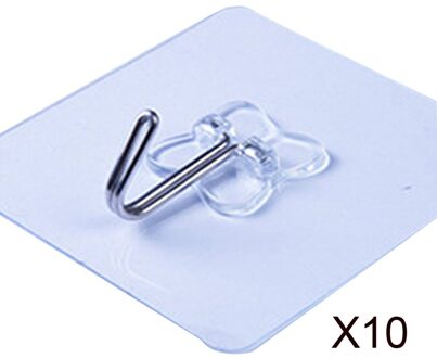 1Pc/5Pc/10Pc Sterke Transparante Zelfklevende Deur Muur Hanger Zuig Sucker Muur Haken Hanger voor Keuken Badkamer Accessoires 10stk