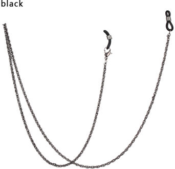 1Pc 60cm Glazen Riem Lenzenvloeistof Metalen Ketting Leesbril Cord Holder Neck Strap Touw Zonnebril accessoires zwart