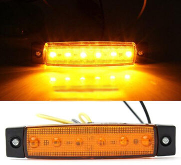 1pc 6LED Vrachtwagen Achterlicht Lamp DC 12V Truck Boot BUS Trailer Side Marker Achterlicht Indicatoren Geel licht Lamp