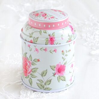 1Pc 7.6X5.7Cm Mini Snoep Blikken Dozen Kleine Metalen Tin Kan Bloemenprint Seal Pot Verpakking thee Container 02