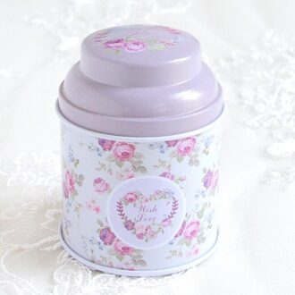 1Pc 7.6X5.7Cm Mini Snoep Blikken Dozen Kleine Metalen Tin Kan Bloemenprint Seal Pot Verpakking thee Container 05