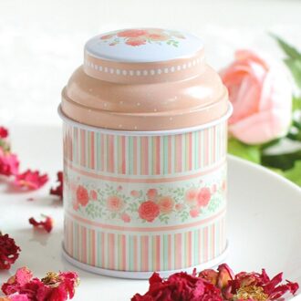 1Pc 7.6X5.7Cm Mini Snoep Blikken Dozen Kleine Metalen Tin Kan Bloemenprint Seal Pot Verpakking thee Container 06