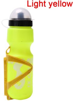 1Pc 750Ml Fiets Waterbottle Weg Mountainbike Fles Water Outdoor Fietsen Waterkoker Draagbare Met Fles Houder Fiets Accessoire licht geel
