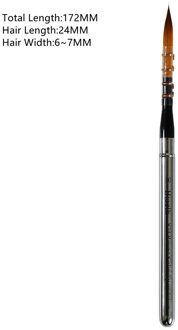 1Pc 874 Ronde Kolinsky Imitatie Haar Rinsin Handvat Aquarel Acryl Kunstenaar Art Tool Supplies Kwast Size10