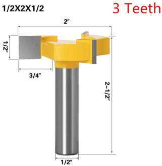 1Pc 8Mm/12Mm/12.7Mm Schacht Z4 T Type Steken Cutter Houtbewerking Tool Carbide Router bits Voor Hout Houtbewerking Frees 12.7mm shank 3 edge