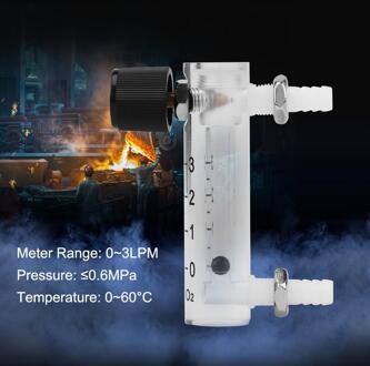 1Pc 8Mm Barb Zuurstof Flowmeter Gas Flow Meter 0-3LPM Pm Gas Meetinstrumenten Indicator Teller Met Controle valve