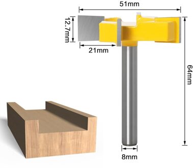 1Pc 8Mm Schacht Frees Houtsnijwerk 4 Rand T Type Steken Cutter Houtbewerking Tool Router Bits Voor hout Cutter Inlassen 01