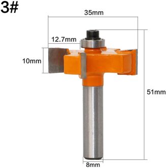 1Pc 8mm Schacht T Slot Frezen Met Top Lager Houtbewerking Frezen Cutters Voor Hout Rabbeting Bit Prijs nee 3
