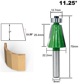 1Pc 8Mm Shank Afschuining Router Bit 11.25 15 22.5 30 45 Graden Schuine Rand Frees Voor Hout woodorking Tool 11.25 mate