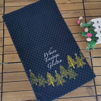 1Pc 9 Ontwerpen Gedrukt Thee Servet Katoen Theedoek Zachte Absorberende Keuken Schoonmaakdoekje 65X40Cm Winter kerstbomen ontwerp 7