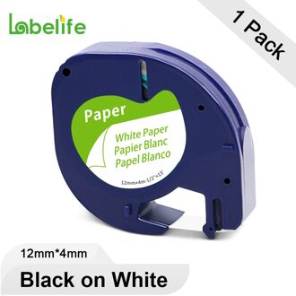 1Pc 91201 91200 91202 91203 91204 91205 12267 12Mm Labeltapes Compatibel Voor Dymo Letratag Voor Dymo LT-100H LT-100T Label Maker papier wit
