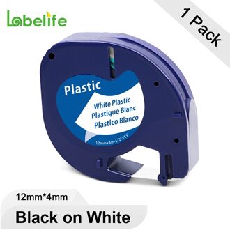 1Pc 91201 91200 91202 91203 91204 91205 12267 12Mm Labeltapes Compatibel Voor Dymo Letratag Voor Dymo LT-100H LT-100T Label Maker plastic wit