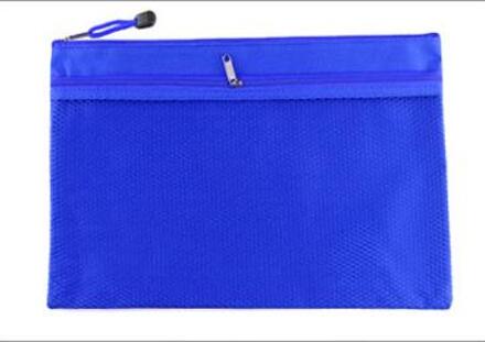 1Pc A4 Monochrome Rits Bestand Tas Dubbele Canvas Rits Zak Business Kantoor Map Kind Student Leren Briefpapier