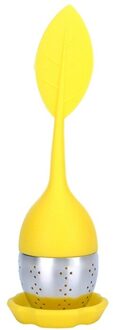 1Pc Aardbei Thee Zetgroep Rvs Ball Leaf Theezeefje Voor Brouwen Apparaat Herbal Spice Filter Keuken gereedschap geel