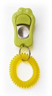 1Pc Abs Animal Dog Training Clicker Kat Puppy Knop Trainer Tool Gehoorzaamheid Aid Met Polsband Hond Levert universele groen