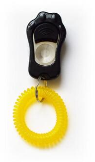 1Pc Abs Animal Dog Training Clicker Kat Puppy Knop Trainer Tool Gehoorzaamheid Aid Met Polsband Hond Levert universele zwart