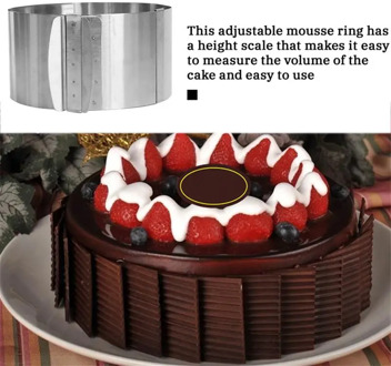 1Pc Adjustable Mousse Ring 3D Round Cake Molds Stainless Steel Baking Moulds Kitchen Dessert Cake Decorating Tools