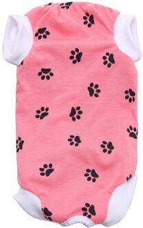 1Pc Afdrukken Lace Up Kleine Hond Jumpsuit Hond Kleding Voor Letsel Bescherming Verpleging Sterilisatie Puppy Kleding 208 roze / M