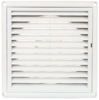 1PC Air Vent Ventilation Grill Cover Wall Ceiling Mounted Vent Built-in Fly Screen Mesh for Bathroom Office Home (White, 100mm) wit 150MM