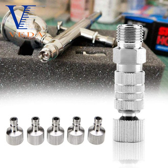 1PC Airbrush Quick Release Coupling + 5PCS 1/8" Male Quick Coupler Plug for Disconnect Changing Airbrushes Airbrush Accessories