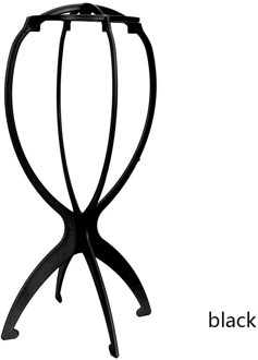 1Pc Ajustable Pruik Stands Plastic Hoed Display Pruik Hoofd Houders Mannequin Hoofd/Stand Portable Folding Pruik Stand zwart