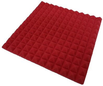 1Pc Akoestische Schuim Panel Geluid Stop Absorptie Spons Studio Ktv Geluiddichte Kamer Noise Barrier, Geluidsisolatie Boord, schuim rood