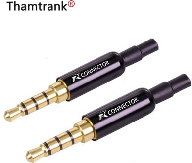 1PC Aluminum MINI Jack 3.5mm 4Pole Gold-plated Earphone Adapter with Tail plug clamps Cable clip For DIY Stereo Headset