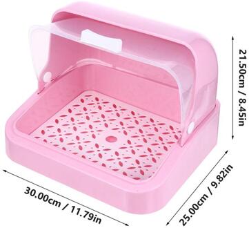 1Pc Anti Dust Zuigfles Opbergdoos Stofdicht Droogrek Baby Bestek Servies Opslag Container Afdruiprek roze