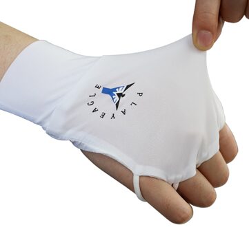 1Pc Anti-Slip Elastische Ijs Zijde Vingerloze Golf Handschoen Vrouwen Mannen Zon Protector Uv Beschermen Golfen Mitten Zon uv Protector Handschoen wit rechtsaf / L
