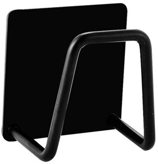 1Pc Antislip Spoelbak Accessoires Sponzen Houder 304 Roestvrij Staal/Plastic Afvoer Droogrek Organizer Multi doel zwart