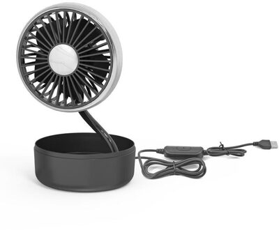 1Pc Auto Dual-Head Usb Oplaadbare Auto Mini Ventilator Achterbank Telescopische Pole Auto Draagbare Ventilator Accessoires pauw blauw