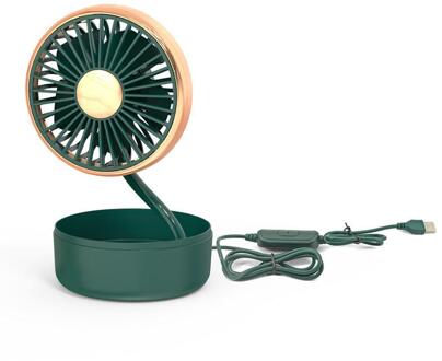 1Pc Auto Dual-Head Usb Oplaadbare Auto Mini Ventilator Achterbank Telescopische Pole Auto Draagbare Ventilator Accessoires zwart