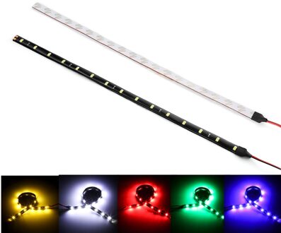 1PC Auto Strip Licht 15 LED Motorfiets Flexibele Bar 30CM 3528 SMD Onder Buis Underglow Underbody Boot Sfeer decoratieve Lamp wit