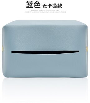 1Pc Auto Tissue Doos Envelop-Vormige Lederen Papieren Handdoek Zak Voor Auto Geschikt Voor Zonneklep Instrument Panel saet Terug blauw