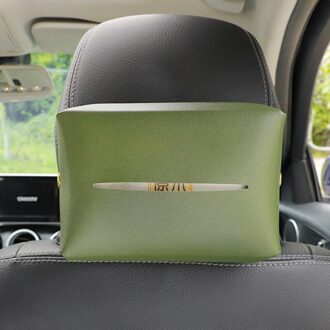 1Pc Auto Tissue Doos Envelop-Vormige Lederen Papieren Handdoek Zak Voor Auto Geschikt Voor Zonneklep Instrument Panel saet Terug groen
