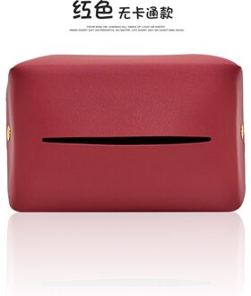 1Pc Auto Tissue Doos Envelop-Vormige Lederen Papieren Handdoek Zak Voor Auto Geschikt Voor Zonneklep Instrument Panel saet Terug rood