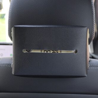 1Pc Auto Tissue Doos Envelop-Vormige Lederen Papieren Handdoek Zak Voor Auto Geschikt Voor Zonneklep Instrument Panel saet Terug zwart