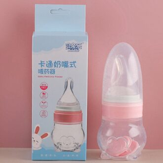 1Pc Baby Feeder Fles Baby Peuter Voedsel Melk Geneeskunde Supplement Zuigfles Roze