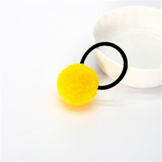 1pc Baby Kid Haaraccessoires Hoofddeksels Mini Bal Rubber Hoofdbanden Meisje Kinderen Effen Kleur Pompon Gum Elastische Haarband geel