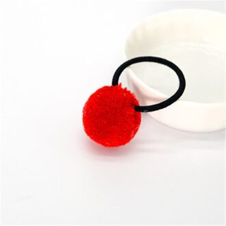 1pc Baby Kid Haaraccessoires Hoofddeksels Mini Bal Rubber Hoofdbanden Meisje Kinderen Effen Kleur Pompon Gum Elastische Haarband rood