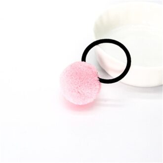 1pc Baby Kid Haaraccessoires Hoofddeksels Mini Bal Rubber Hoofdbanden Meisje Kinderen Effen Kleur Pompon Gum Elastische Haarband roze