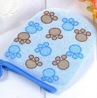 1Pc Baby Kid Infant Cartoon Zachte Baden Badkamer Mitt Handschoen Schuim Wrijven Douche Spons Exfoliërende Wassen Doek Handdoek 3 kleuren Blauw