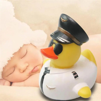 1Pc Baby Shower Rubber Duck Cute Pilot Duck Water Toy Creative Cartoon Shower Floating Toy Baby Swimming Toy