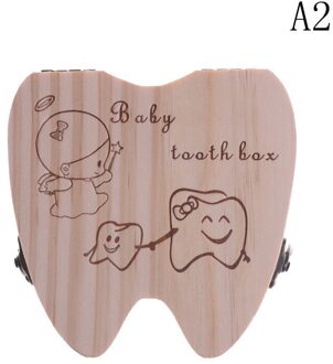 1Pc Baby Tand Doos Houten Melk Tanden Organizer Opslag Jongens Meisjes Besparen Souvenir Case Baby Tand Organizer voor Kids A2