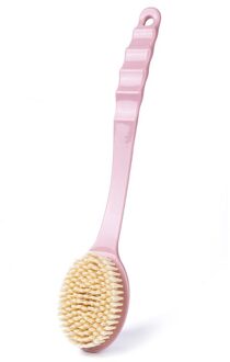 1Pc Bad Douche Borstel Met Lange Steel Bad Borstel Haren Scrubber Handvat Wassen Terug Scrub Huid Massage Badkamer producten Roze