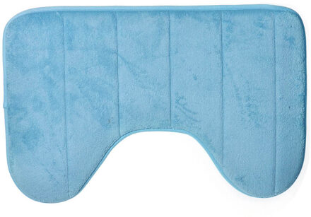 1Pc Bad Matten 40*60Cm Prevalent Leuke U-vormige Zachte Aaien Anti Slip Thuis Badkamer Vloermat wc Tapijt Decoratie Blauw