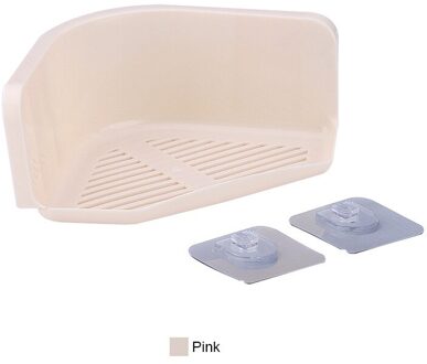 1Pc Badkamer Accessoires Rekken Plank Opbergrek Punch-Gratis Douche Keuken Accessoires Muur Organizer Rack Hoek Beige