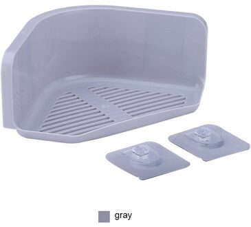 1Pc Badkamer Accessoires Rekken Plank Opbergrek Punch-Gratis Douche Keuken Accessoires Muur Organizer Rack Hoek grijs