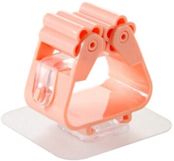 1Pc Badkamer Keuken Traceless Wastafel Bespaar Ruimte Organizer Wall Mount Hook Holder Adhesive Opbergrek Punch-Gratis Sticky roze