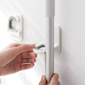 1Pc Badkamer Organizer Traceless Wandmontage Bezem Houder Nail-Gratis Opslag Borstel Zelfklevende Home Deur Klem Mop haak